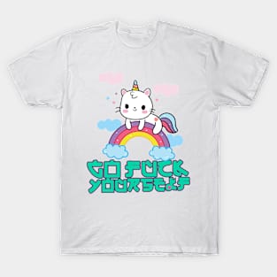 Cute Unicorn Cat bad Language T-Shirt